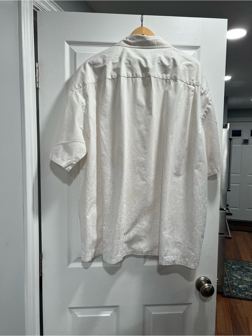 Vintage Aloha Republic Men’s White on White Hawaiian Print Casual Shirt 4XL - Picture 3 of 4